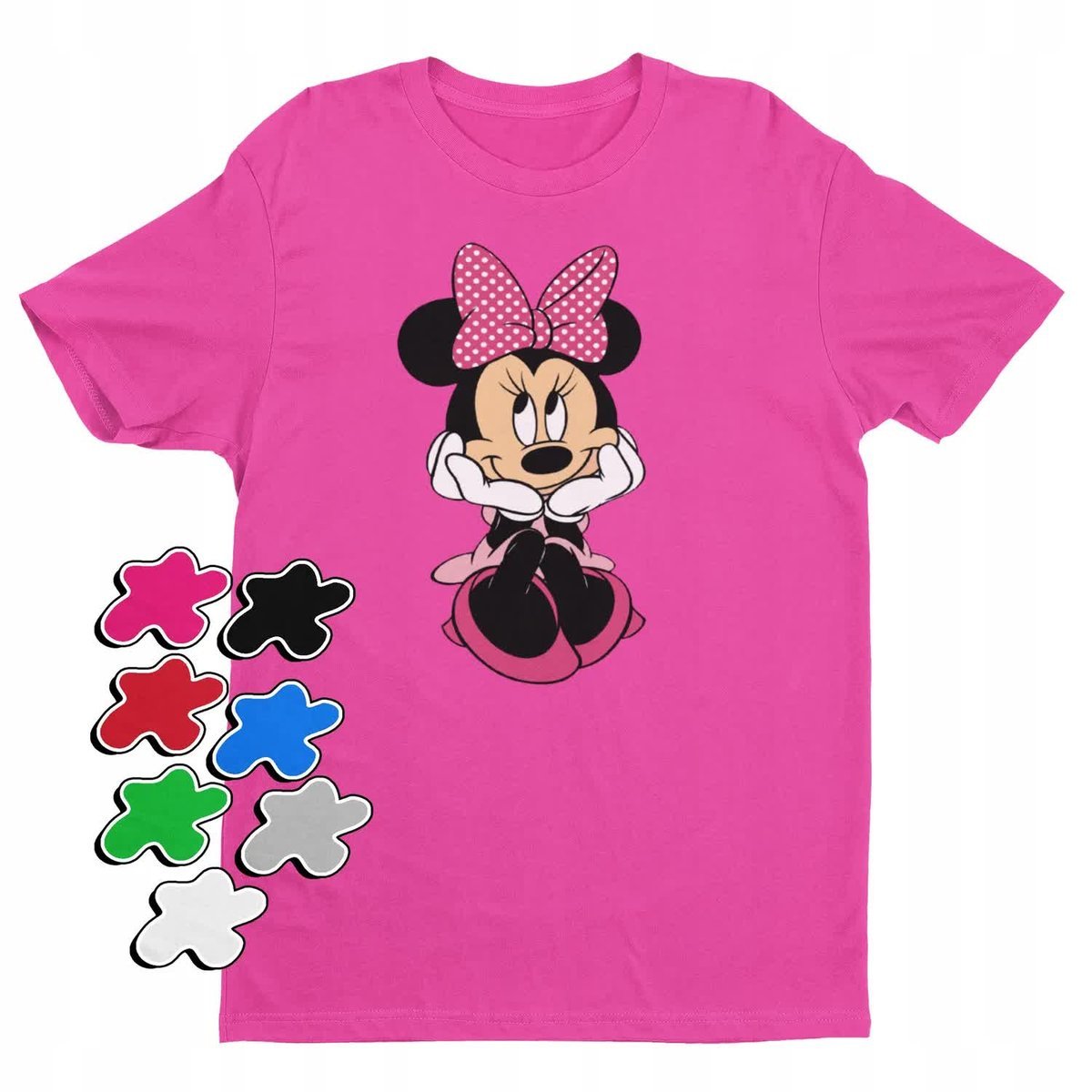 Koszulka T-Shirt Dziecięca Z Nadrukiem Myszka Miki Minnie Różne -L 146-152