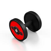 Hantle i ciężarki - Hantla stalowa gumowana 7,5 kg czerwony połysk - Marbo Sport - miniaturka - grafika 1