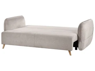 Sofa rozkładana welurowa z pojemnikiem beżowoszara VALLANES - Sofy i kanapy - miniaturka - grafika 6