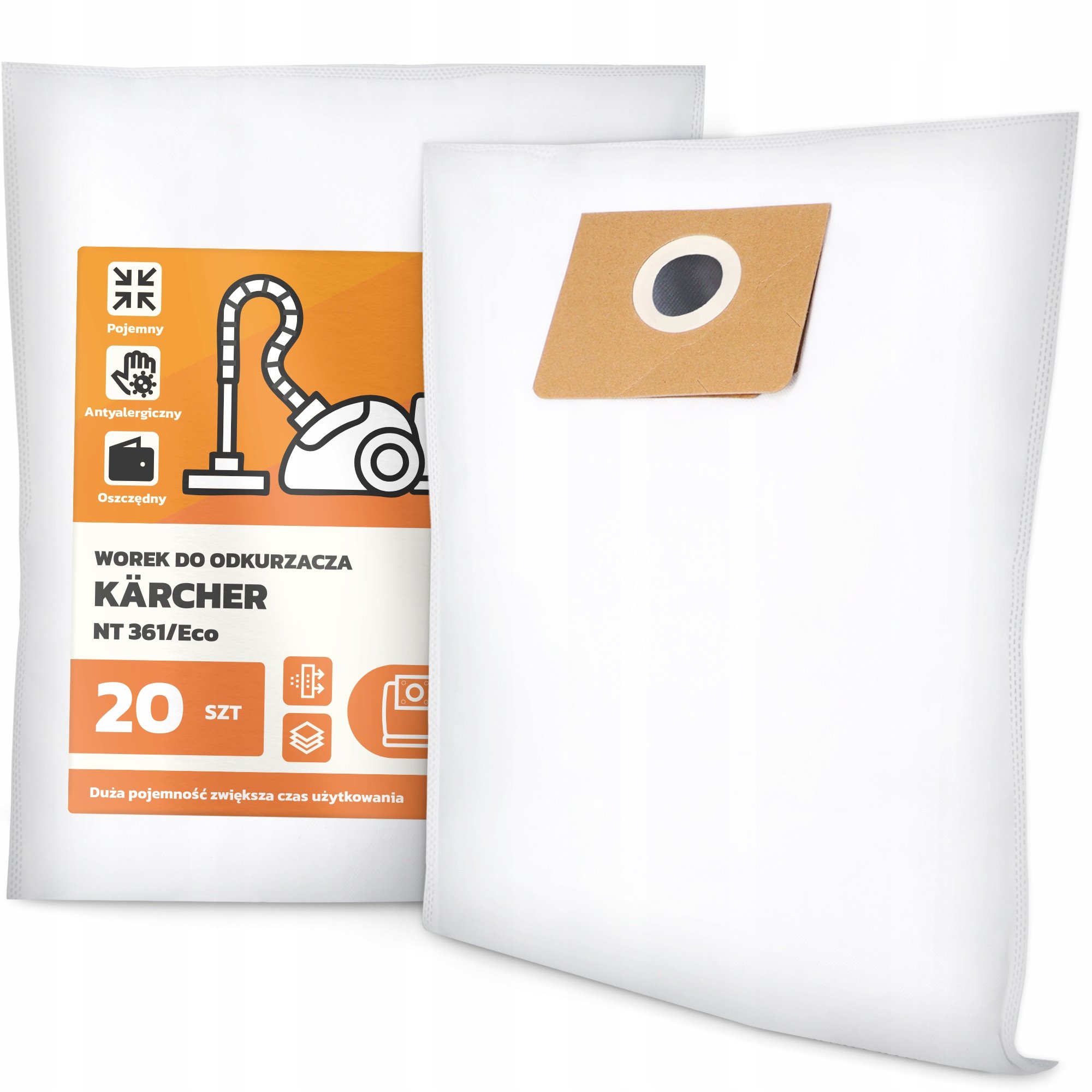 20x Worek do Odkurzacza Kärcher Nt 361/Eco Syntetyczny Duży Torba Worki G9