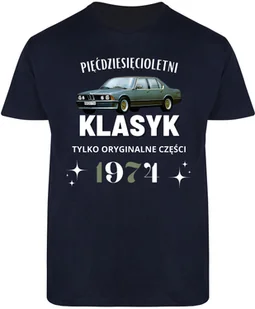 T-SHIRT MĘSKI NA 50 URODZINY PREZENT BMW KOSZULKA GRANATOWA R-3XL A38 - Koszulki męskie - miniaturka - grafika 1