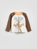 Bluzki dla niemowląt - Reserved - Longsleeve Kubuś Puchatek - złamana biel - miniaturka - grafika 1