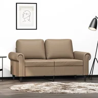 Sofy i kanapy - vidaXL 2-osobowa sofa, kolor cappuccino, 120 cm, sztuczna skóra - miniaturka - grafika 1