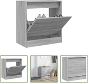 Szafki na buty - The Living Store Szafka na buty Grey Sonoma 60x34x63,5 cm Materiał drewnopochodny - miniaturka - grafika 1