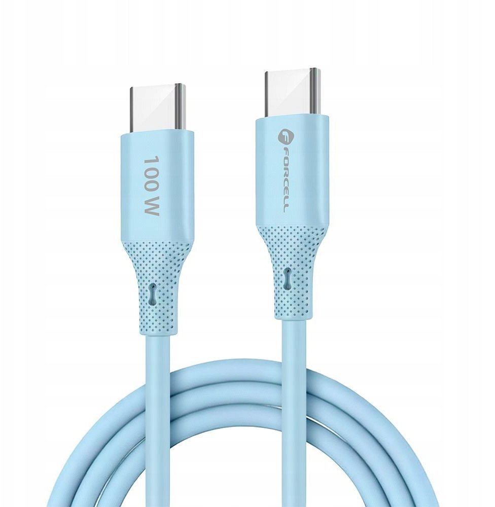 Kabel USB C do USB C Forcell F-Energy QC4.0 PD 5A 100W Silicone 1 m C347 niebieski
