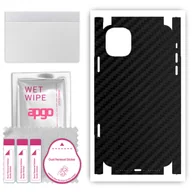 Szkła hartowane na telefon - Folia naklejka skórka strukturalna na TYŁ+BOKI do Apple iPhone 11 -  Carbon Czarny - apgo SKINS - miniaturka - grafika 1