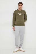 Bluzy męskie - Pepe Jeans bluza bawełniana Roswell męska kolor zielony z nadrukiem - miniaturka - grafika 1