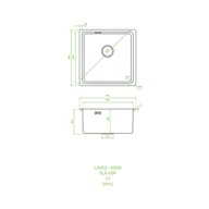 Zlewozmywaki - Laveo Aden Zlewozmywak stalowy jednokomorowy 44x44 cm inox SLA_010P - miniaturka - grafika 1