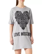 Sukienki - Love Moschino T- Shape Sukienka, Jasnoszary Mieszany, 46 Kobiety, Jasnoszary Mieszany, 42 - miniaturka - grafika 1