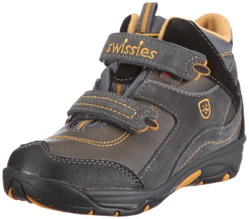 swissies Davide 1-034 kozaki chłopięce, Czarny Black Dark Grey Camel, 27 EU