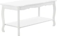 Ławy i stoliki kawowe - [en.casa] Stolik kawowy biały lakierowany w stylu shabby chic 88x40x42cm stolik boczny stolik do salonu stolik sofa stolik stolik - miniaturka - grafika 1