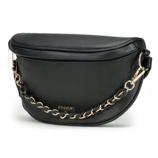 Nerka Damska Biodrowa Torebka Saszetka Elegancka Czarna PUCCINI BML065N-1 - Nerki - miniaturka - grafika 1