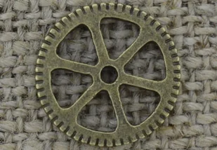 [112160] Element ozdobny steampunk tryb kolor brąz 15mm 2szt - Półfabrykaty do biżuterii - miniaturka - grafika 1