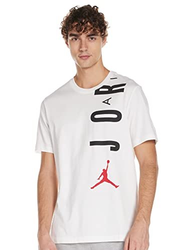 Nike Męski T-shirt M J Jdn Air Stretch Ss Crew biały/czarny/czerwony M