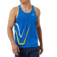 Koszulki sportowe męskie - Koszulka New Balance MT21276CH1 - niebieska - miniaturka - grafika 1