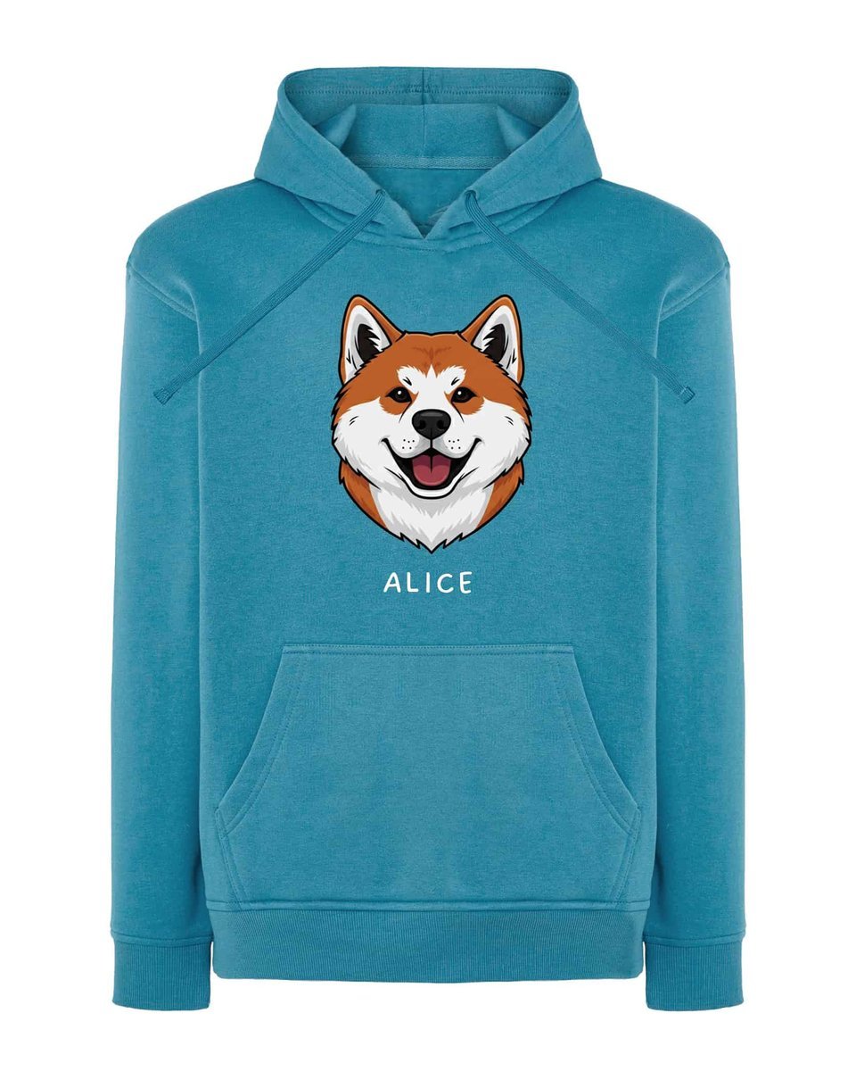 Bluza z kapturem Akita Inu Personalizowana Pies Pieseł Jasnoniebieska XL
