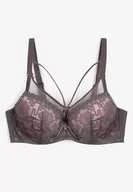 Biustonosze - Szaro-Różowy Biustonosz Typu Full Cup z Koronką i Regulowanymi Ramiączkami Nestakate - miniaturka - grafika 1
