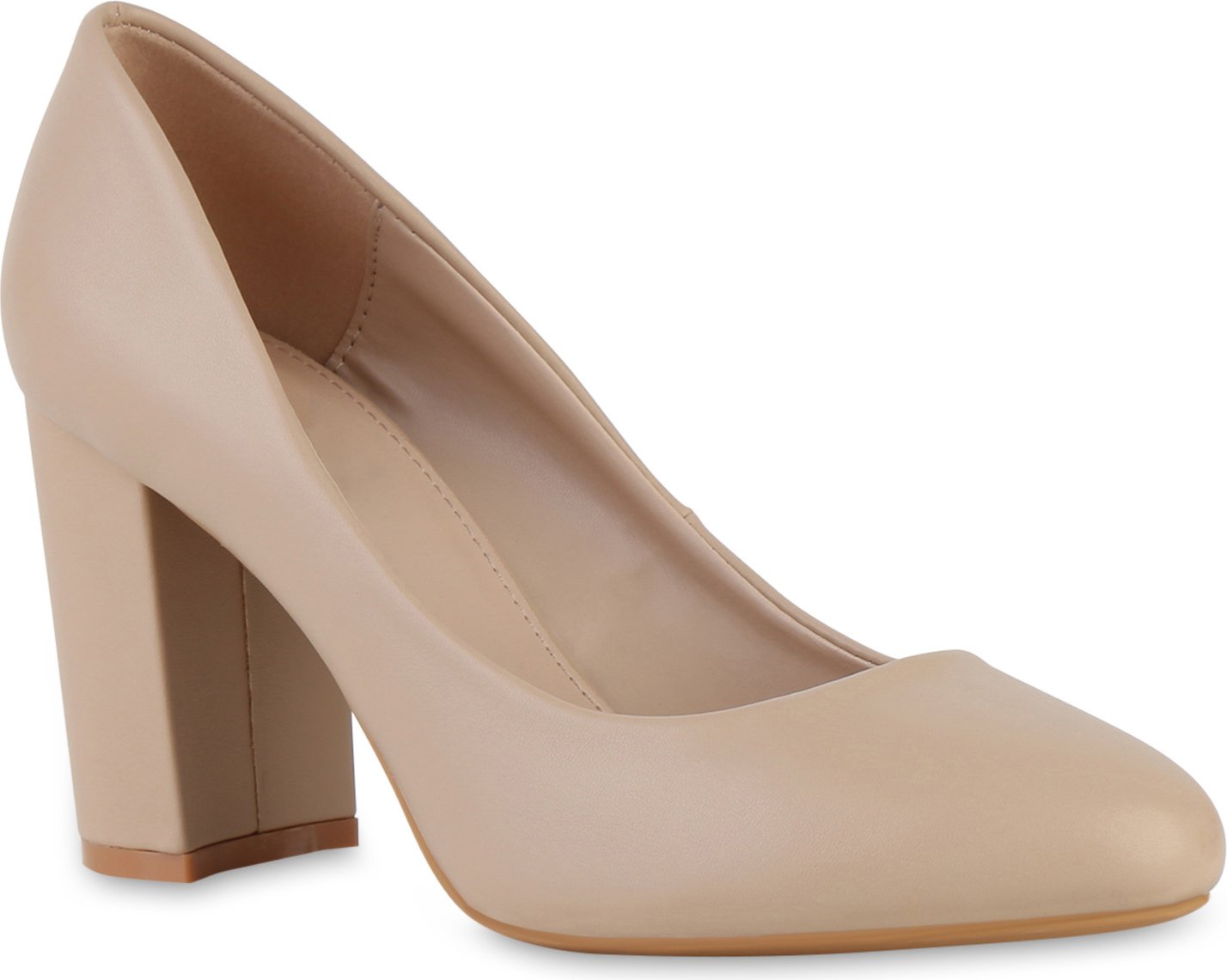 VAN HILL damskie klasyczne czółenka na obcasie eleganckie buty 841385, Kolor: Beżowy, Rozmiar: 39