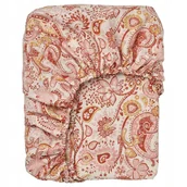 Prześcieradła - IKEA RODGERSIA Prześcieradło z gumką, różowy/biały, 90x200 cm - miniaturka - grafika 1