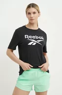 Koszulki sportowe damskie - Reebok t-shirt bawełniany Identity damski kolor czarny 100034774 - miniaturka - grafika 1