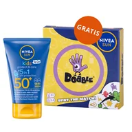 Kremy dla dzieci - Nivea Sun Kids Protect & Care 5w1, balsam ochronny do opalania dla dzieci, SPF 50+, 50 ml + Dobble gra gratis - miniaturka - grafika 1