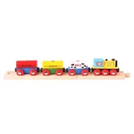 Samochody i pojazdy dla dzieci - Bigjigs Toys Pociąg z Płatkami Śniadaniowymi - miniaturka - grafika 1