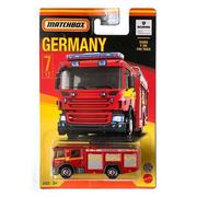 Samochody i pojazdy dla dzieci - Mattel Scania P360 Fire Truck Germany 1:64 Hfh50 Matchbox - miniaturka - grafika 1