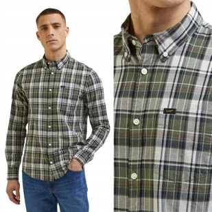 Lee BUTTON DOWN Olive Grove ZIELONA KOSZULA W KRATĘ REGULAR FIT XXL - Koszule męskie - miniaturka - grafika 1