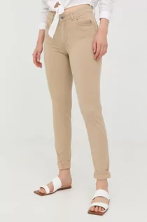 Spodnie damskie - Liu Jo jeansy Bottom Up Divine damskie kolor żółty high waist - grafika 1