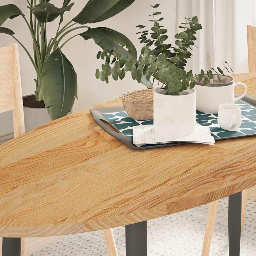 vidaXL vidaXL Blat do stołu, brązowy, 140x60x2 cm, lite drewno dębowe, owalny