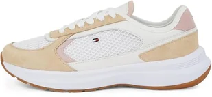 TOMMY HILFIGER Damska koszulka sportowa do biegania z niskim stanem, BEŻOWY (Clayed Pebble), 38 EU, Beżowy kamyk gliniany, 38 EU - Koszulki i topy damskie - miniaturka - grafika 1