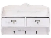 Wieszaki i stojaki - Wieszak Ścienny Biały Z Szufladami C0-H29 - miniaturka - grafika 1