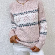 Swetry damskie - TEMU Damski Zimowy Sweter z Półgolfem i Śnieżynkami, Modny Casualowy Ciepły Top z Długim Rękawem, Świąteczna Odzież Damska na Boże Narodzenie - miniaturka - grafika 1