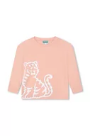 Bluzki dla dziewczynek - Kenzo Kids longsleeve bawełniany dziecięcy kolor różowy - Kenzo kids - miniaturka - grafika 1