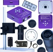 Mikroskopy i lupy - Mikroskop Rosfix MIKROSKOP CYFROWY PRO Z OŚWIETLACZEM PUPPIS PINK PRO HDMI USB SD 51MP 4W1 - miniaturka - grafika 1