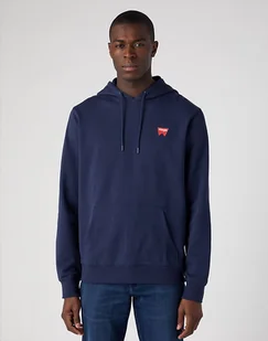 WRANGLER SIGN OFF HOODIE MĘSKA BLUZA Z KAPTUREM NIEROZPINANA REAL NAVY W651I3XW4 - Wrangler - Bluzy męskie - miniaturka - grafika 1