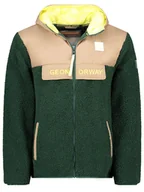 Odzież trekkingowa męska - Geographical Norway Kurtka polarowa "Teclass" w kolorze ciemnozielono-beżowym - miniaturka - grafika 1