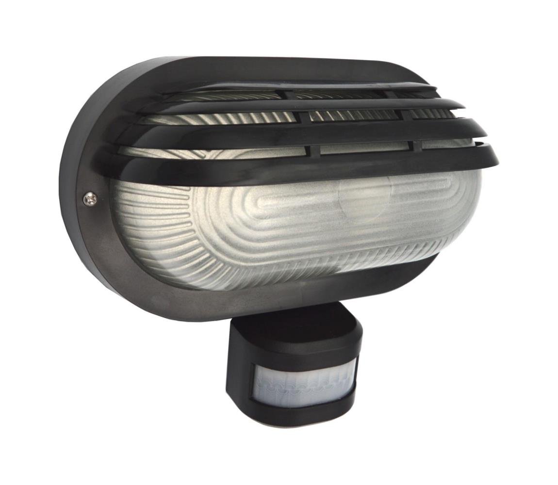 Kinkiet zewnętrzny z czujnikiem ORIKO 1xE27/15W/230V IP54 czarny