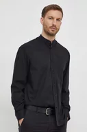 Koszule męskie - Calvin Klein koszula męska kolor czarny relaxed ze stójką - miniaturka - grafika 1