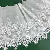 Inne - Elegancka Biała Dwuwarstwowa Koronka, 10-calowa Haftowana Wstążka do Samodzielnego Wykonania Sukienek, Zasłon i Rękodzieła - 1 Jard - miniaturka - grafika 1