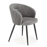 Krzesła - Szare welurowe krzesło pikowane P1-B83 - miniaturka - grafika 1