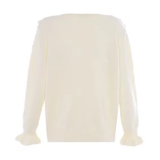 Swetry damskie - Naemi Damski słodki kardigan z koronkowym kołnierzem dla lalek akryl wełna biała rozmiar XS/S, biały (wollweiss), XS - grafika 1