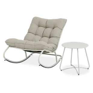 Fotel bujany ogrodowy AGAVA z stolikem ART Dark Grey - Focus Garden - Meble ogrodowe - miniaturka - grafika 1