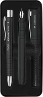 Długopisy - FABER-CASTELL 241050 - zestaw do pisania Poly Pen z długopisem i piórem, czarny - miniaturka - grafika 1