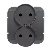 Gniazdka elektryczne - Abex Gniazdo podwójne b/u do ramek ONYX - antracyt - miniaturka - grafika 1