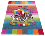 Dywany dla dzieci - Różowy dywan dla dziewczynki z karuzelą M4-P38 - miniaturka - grafika 1