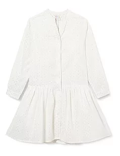 Mimo Dziewczęca (Kids) Letnia sukienka dla dziewczynek 24930131, biała wełna ze srebrnymi paskami i kropkami, 122, Biała wełna ze srebrnymi paskami i kropkami, 122 cm - Sukienki - miniaturka - grafika 1