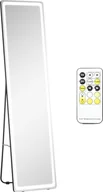 Lustra - Lustro stojące HOMCOM 2 w 1, pełnowymiarowe lustro z oświetleniem LED, wolnostojące lustro ubraniowe, lustro ścienne, lustro do makijażu do sypialni, salonu, srebrne + czarne, 40 x 37 x 157,5 cm - miniaturka - grafika 1