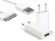 Ładowarki do telefonów - Ładowarka sieciowa zasilacz + kabel usb iPhone 4 4s iPod 30pin - miniaturka - grafika 1