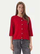 Swetry damskie - ONLY Kardigan Maisie 15364920 Czerwony Regular Fit - miniaturka - grafika 1